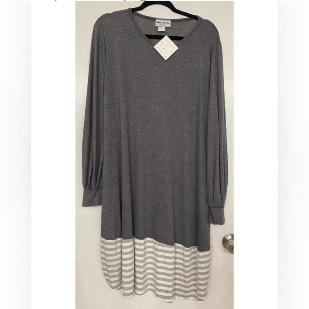 Shane Lee gray striped dress